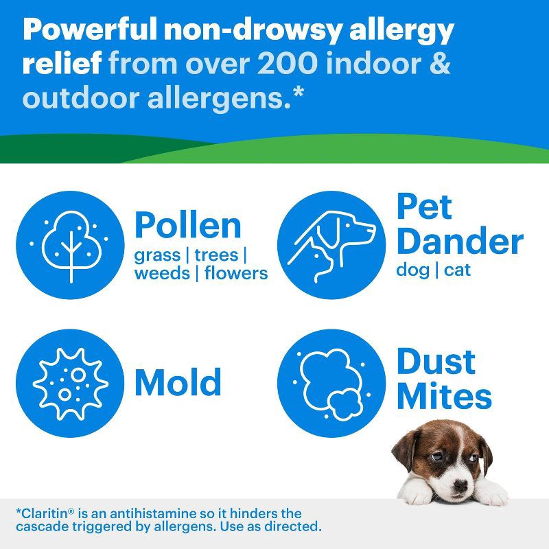 slide 2 of 9, Claritin Allergy Relief 24 Hour Non-Drowsy Loratadine Tablets - 30ct, 30 ct