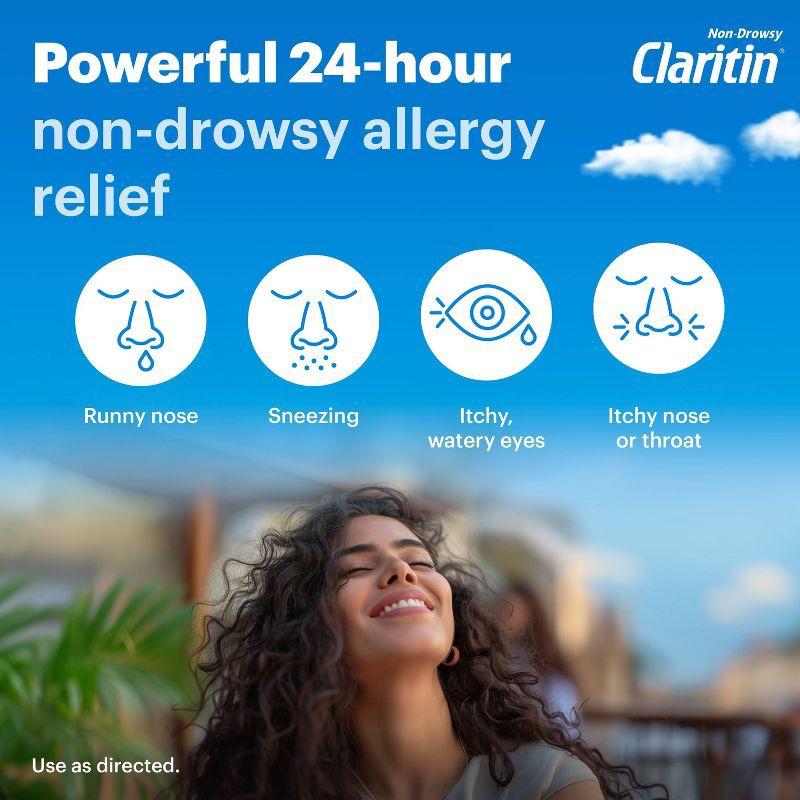 slide 3 of 9, Claritin Allergy Relief 24 Hour Non-Drowsy Loratadine Tablets - 30ct, 30 ct