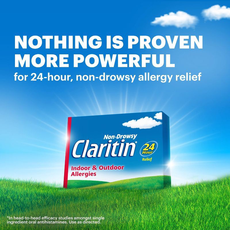 slide 10 of 10, Claritin Allergy Relief 24 Hour Non-Drowsy Loratadine Tablets - 30ct, 30 ct