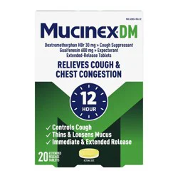 Mucinex DM 12 Hour Cough Medicine - Tablets - 20 ct
