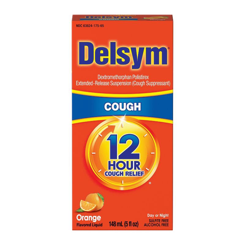 slide 1 of 10, Delsym Adult Cough Relief Liquid - Orange - 5oz, 5 oz