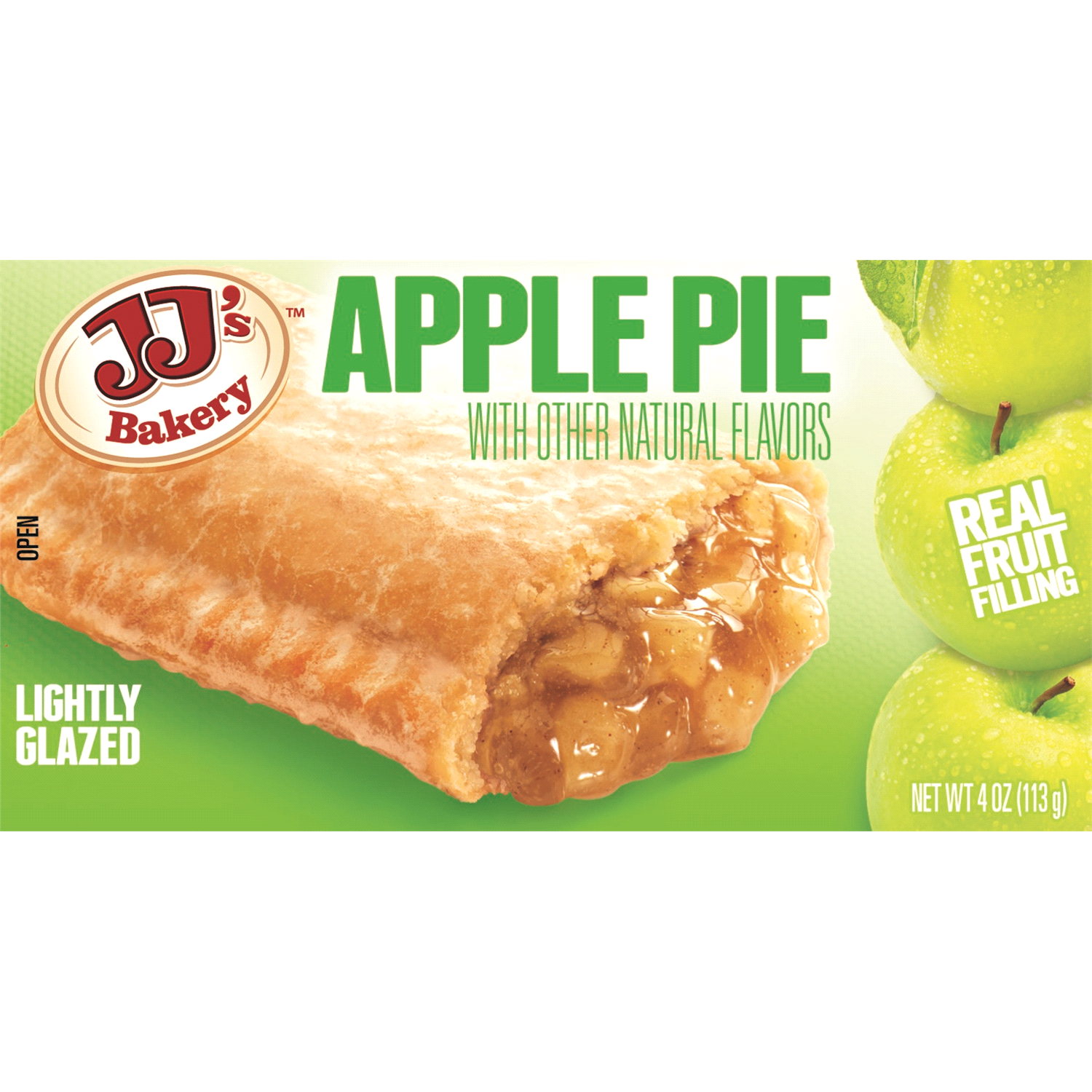 slide 1 of 1, JJ's Bakery Lightly Glazed Apple Pie 4 oz, 4 oz