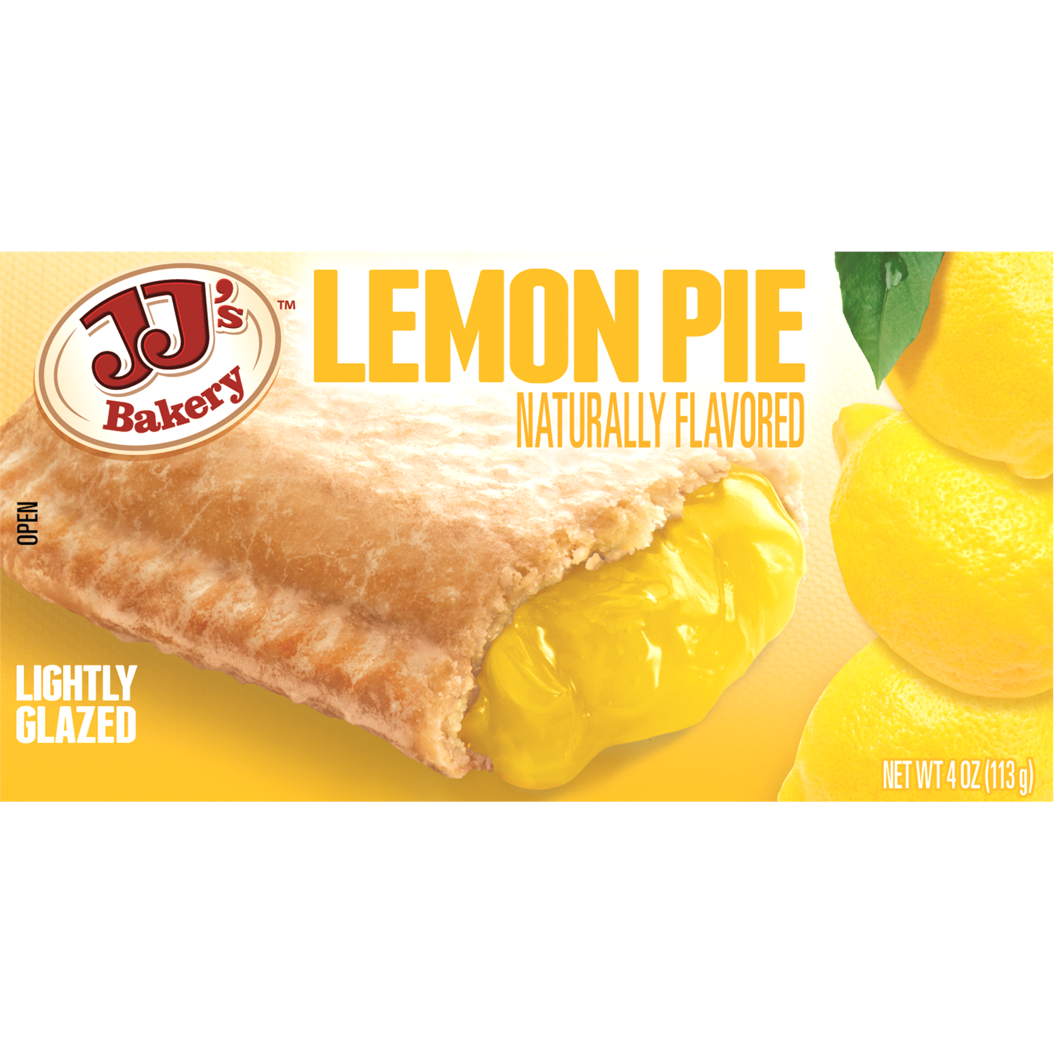 slide 1 of 1, JJ's Bakery Lightly Glazed Lemon Pie 4 oz, 4 oz