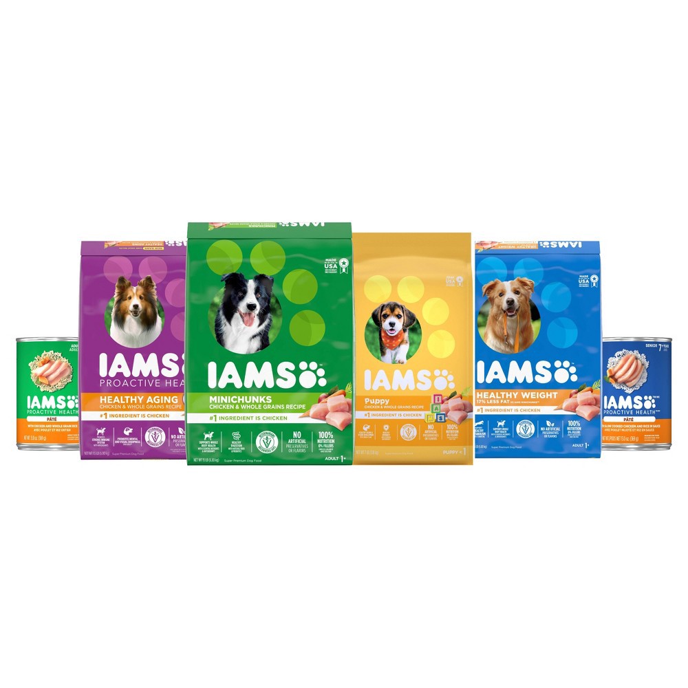 slide 3 of 6, Iams Proactive Health Adult Minichunks Small Kibble Dry Dog Food With Real Chicken, 30 lb