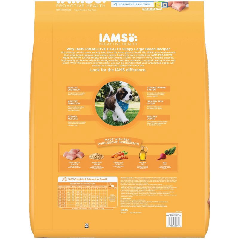 slide 2 of 9, IAMS Proactive Health Chicken and Grain Flavor Large Breed Puppy Dry Dog Food - 30.6lbs, 30.6 lb