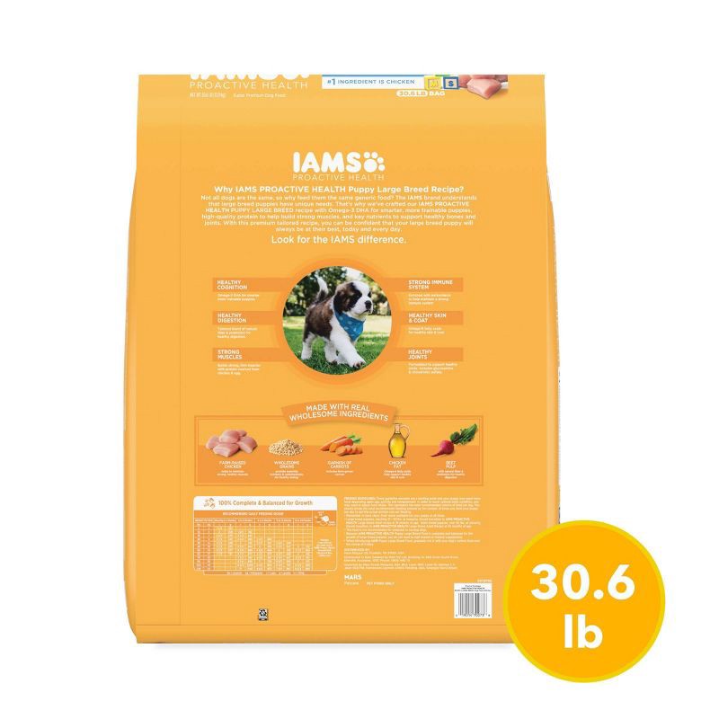 slide 2 of 11, IAMS Proactive Health Chicken and Grain Flavor Large Breed Puppy Dry Dog Food - 30.6lbs, 30.6 lb