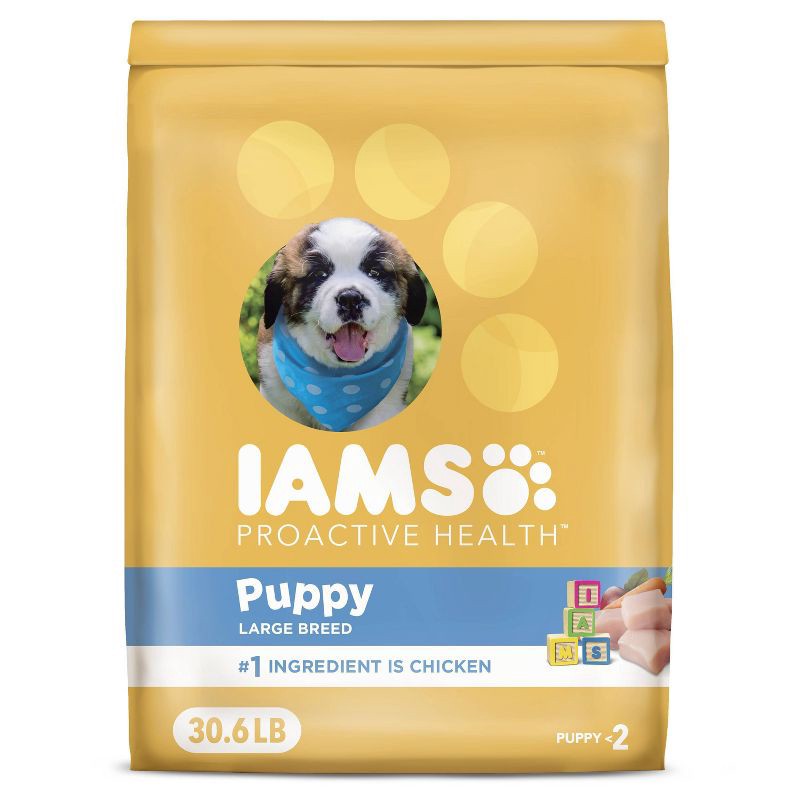slide 1 of 9, IAMS Proactive Health Chicken and Grain Flavor Large Breed Puppy Dry Dog Food - 30.6lbs, 30.6 lb