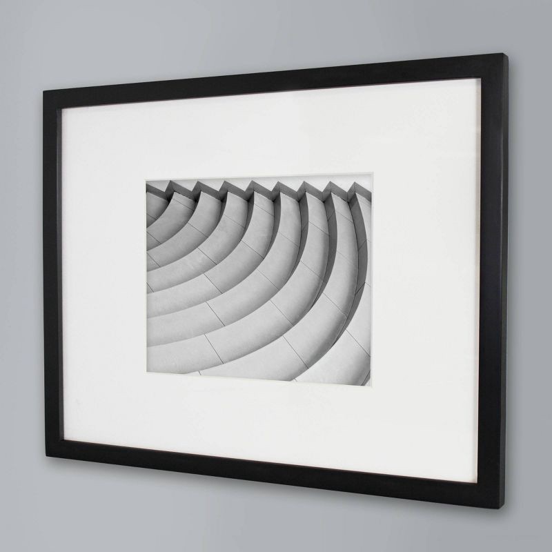 slide 1 of 6, 14" x 18" Matted to 8" x 10" Thin Gallery Frame Black - Threshold™: Modern Style, Beveled Acid-Free Mat, MDF Composite, 1 ct