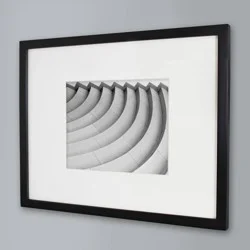 14" x 18" Matted to 8" x 10" Thin Gallery Frame Black - Threshold™: Modern Style, Beveled Acid-Free Mat, MDF Composite