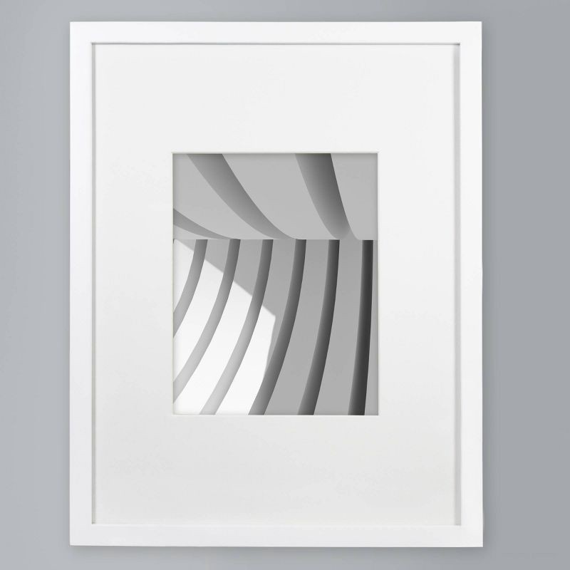 slide 2 of 6, 14" x 18" Matted to 8" x 10" Thin Gallery Frame White - Threshold™: Modern Beveled Mat, Wall Display, 1 ct