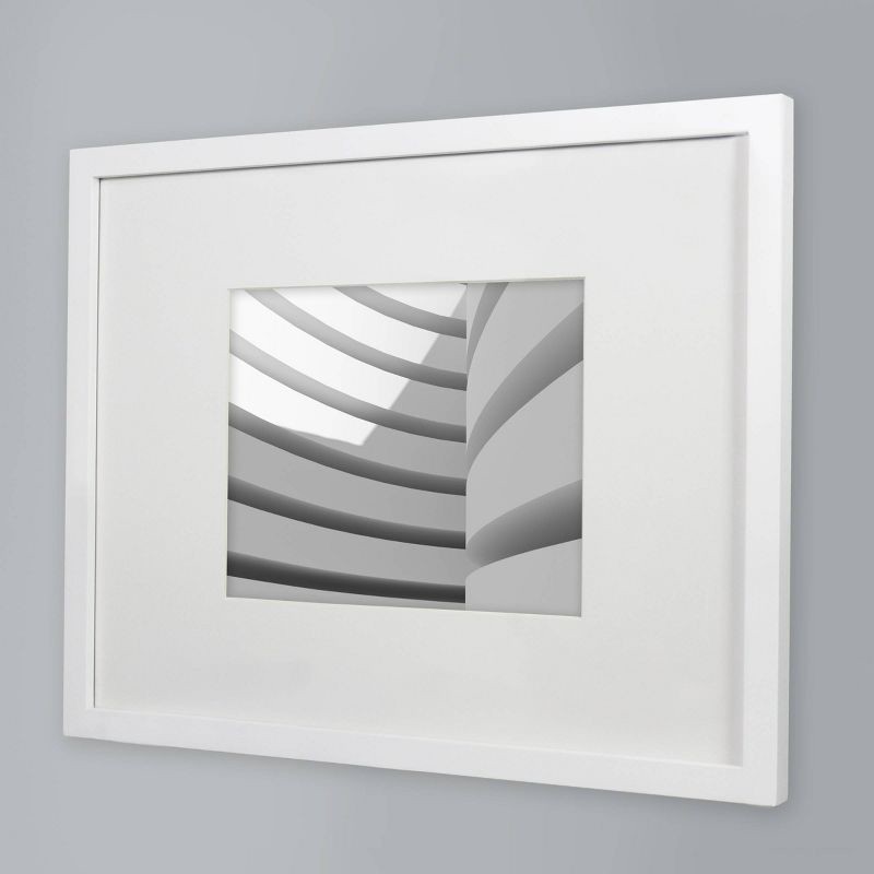 slide 3 of 6, 14" x 18" Matted to 8" x 10" Thin Gallery Frame White - Threshold™: Modern Beveled Mat, Wall Display, 1 ct