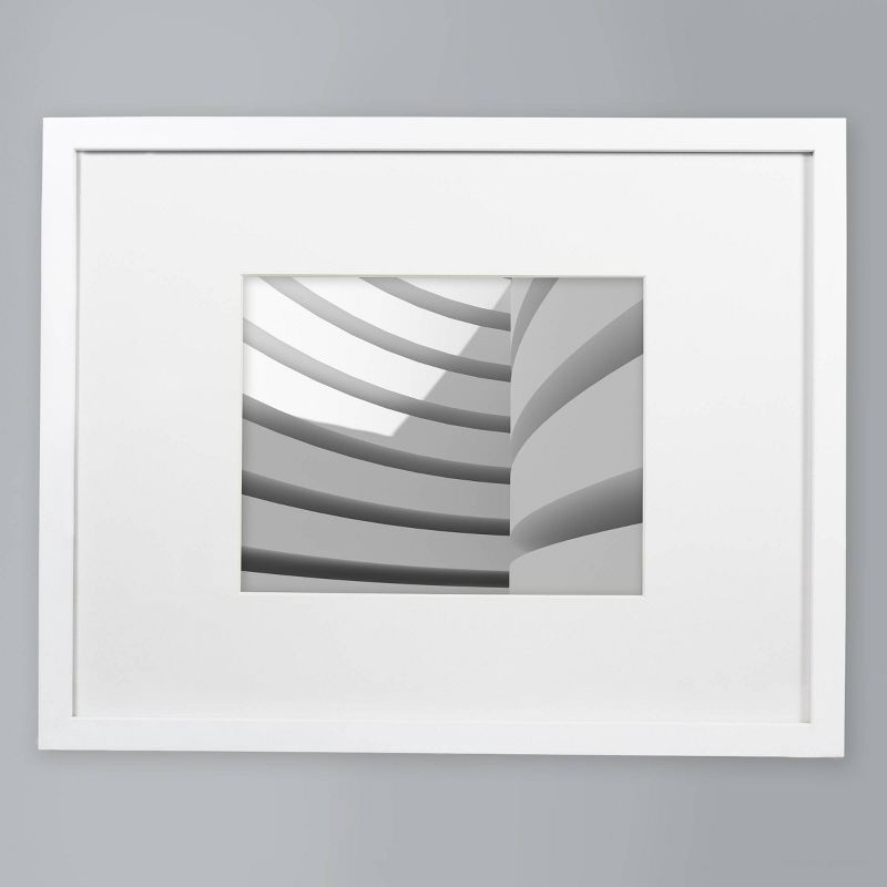 slide 1 of 6, 14" x 18" Matted to 8" x 10" Thin Gallery Frame White - Threshold™: Modern Beveled Mat, Wall Display, 1 ct