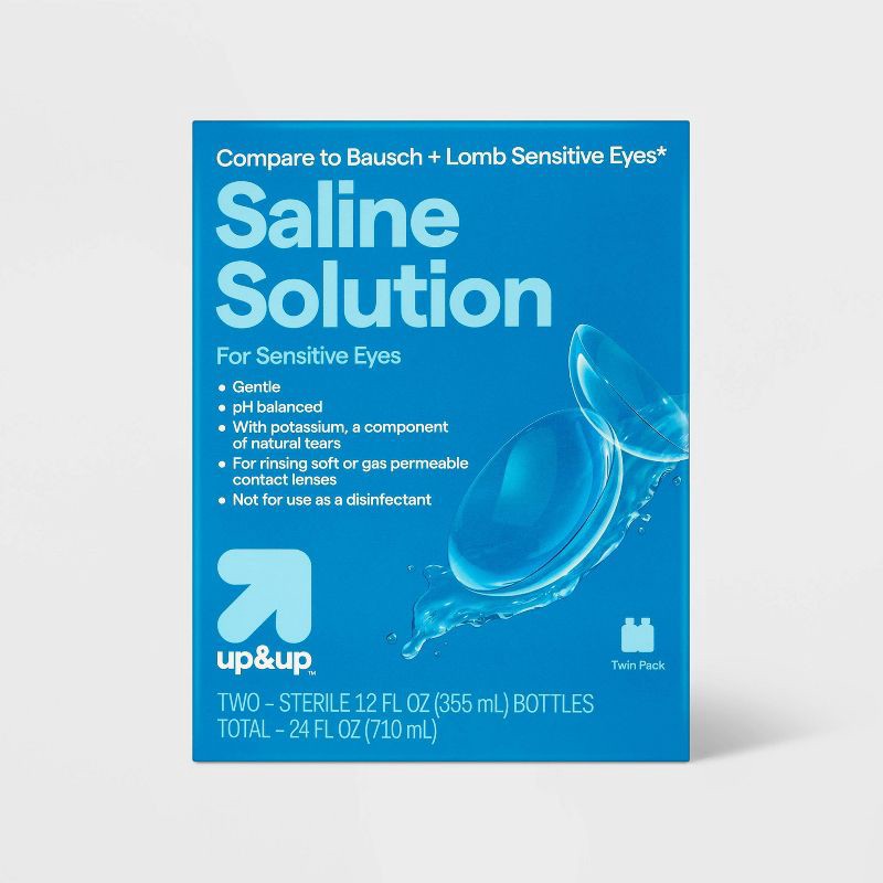 slide 1 of 6, Saline Solution for Sensitive Eyes - 24 fl oz - up&up™, 24 fl oz