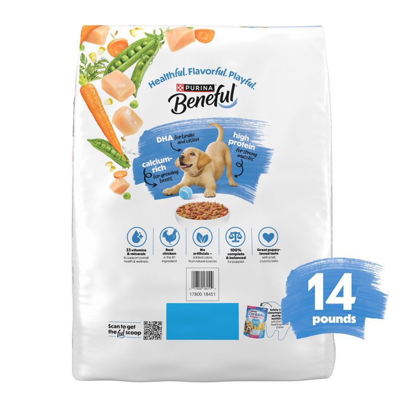 slide 10 of 13, Purina Beneful Healthy Puppy Real Chicken Flavor Dry Dog Food - 14lbs, 14 lb