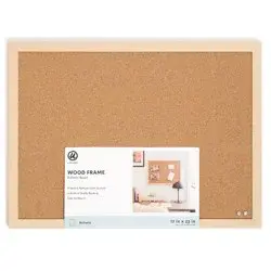 U Brands 23"x17" Cork Bulletin Board with Wood Frame