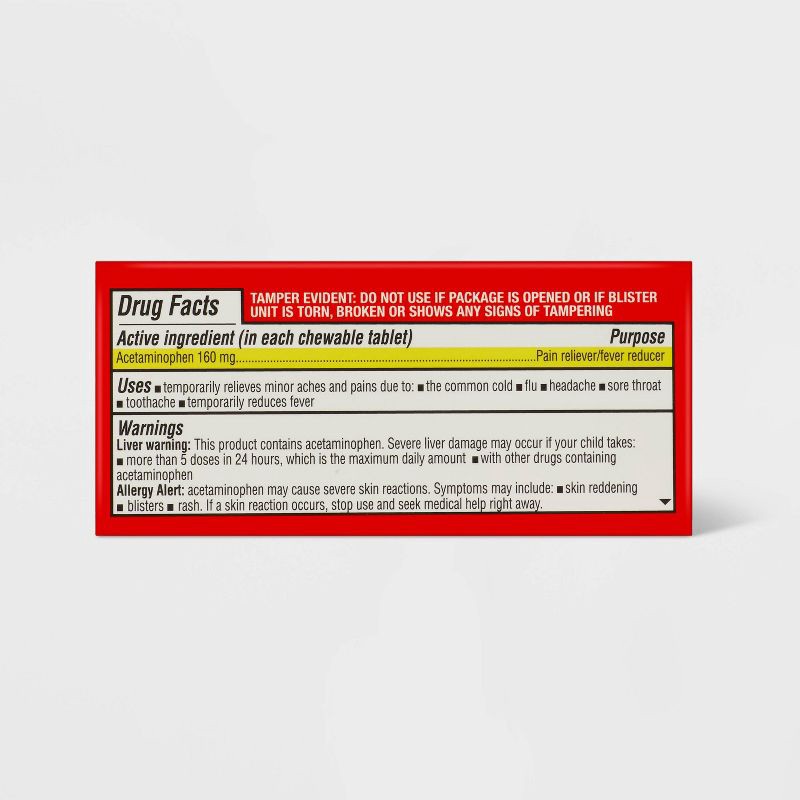 slide 3 of 6, Junior Strength Acetaminophen Chewable Tablets - Grape - 24ct - up&up™, 24 ct