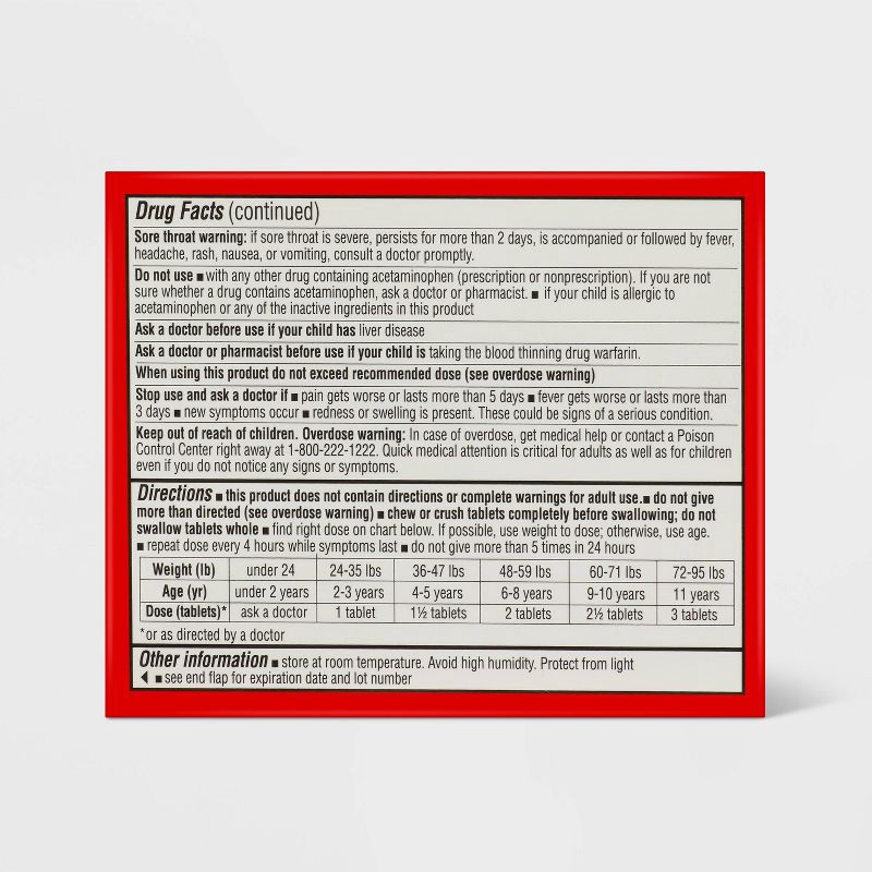 slide 5 of 6, Junior Strength Acetaminophen Chewable Tablets - Grape - 24ct - up&up™, 24 ct