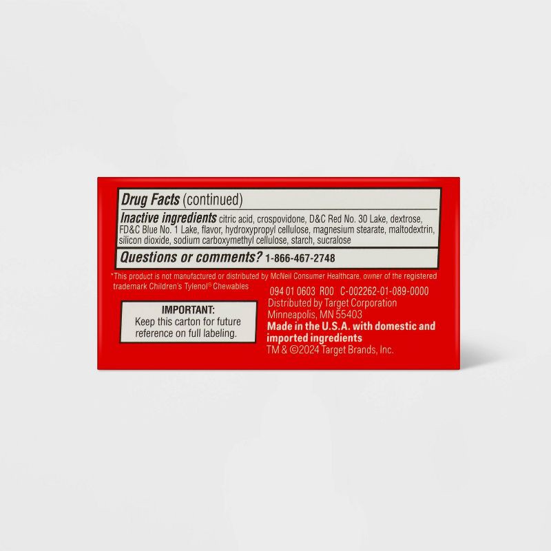 slide 6 of 6, Junior Strength Acetaminophen Chewable Tablets - Grape - 24ct - up&up™, 24 ct