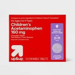 Junior Strength Acetaminophen Chewable Tablets - Grape - 24ct - up&up™