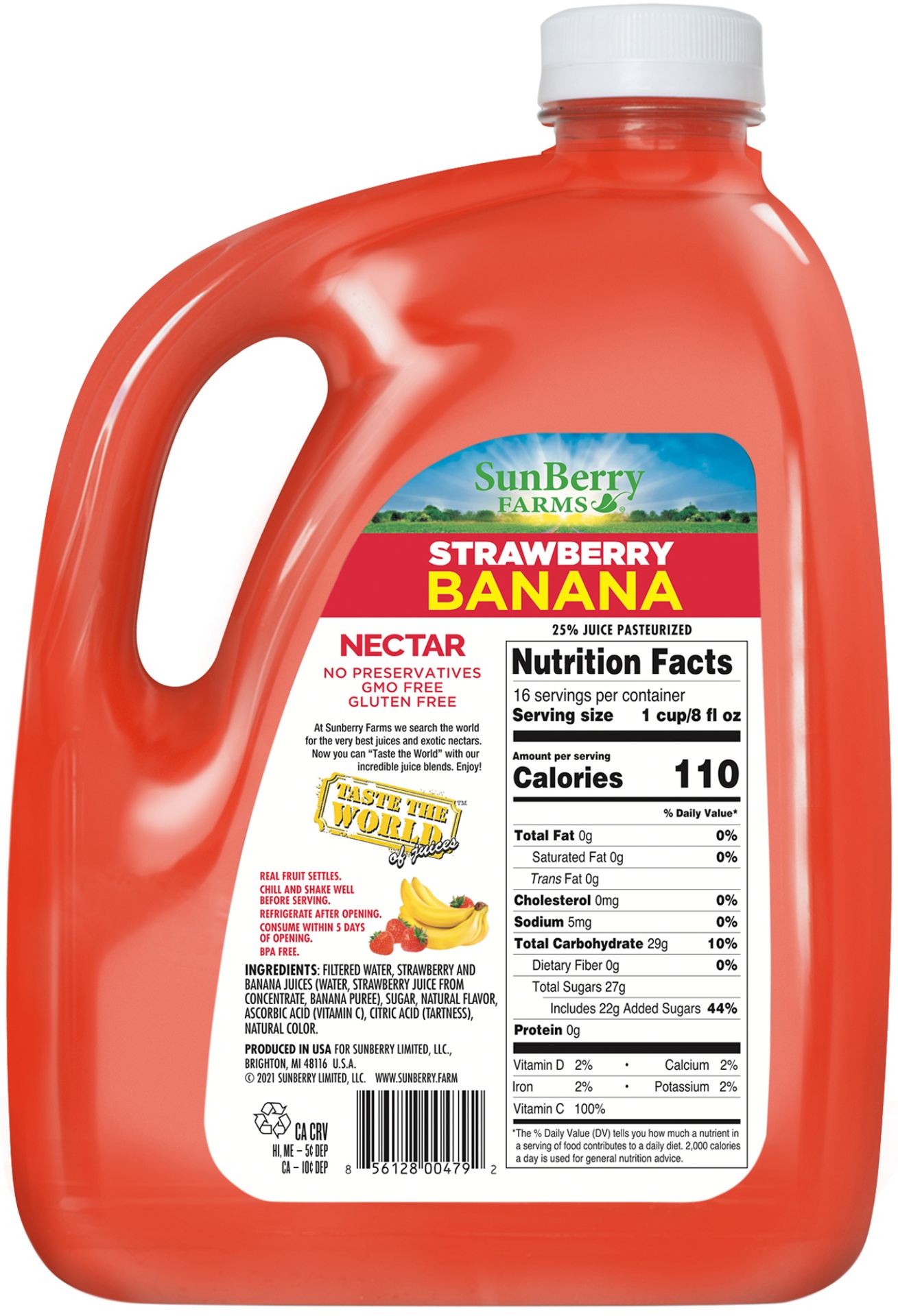 Sunberry Farms Strawberry Banana Nectar 128 oz Shipt