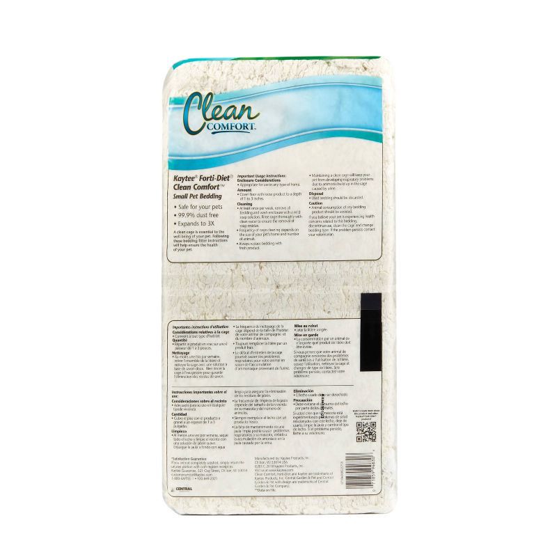 slide 2 of 5, Kaytee Clean Comfort Rabbit, Guinea Pig, Chinchilla and Hamster Low Dust and Odor Control Pet Bedding - White - 24.6L/2.5lbs, 24.6 liter