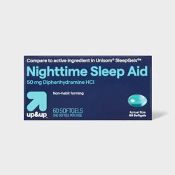 Diphenhydramine HCl Maximum Strength Nighttime Sleep Aid Softgels - 60ct - up&up™