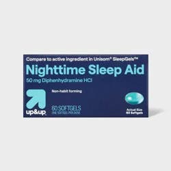Diphenhydramine HCl Maximum Strength Nighttime Sleep Aid Softgels - 60ct - up&up™