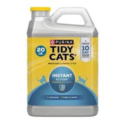 Purina Tidy Cats Instant Action Low Dust Clumping Scoop Cat & Kitty Litter for Multiple Cats - 20lbs
