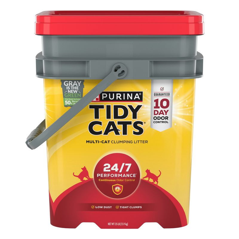 slide 1 of 10, Purina Tidy Cats 24/7 Performance Clumping Scoop Cat & Kitty Litter for Multiple Cats - 35lbs, 35 lb