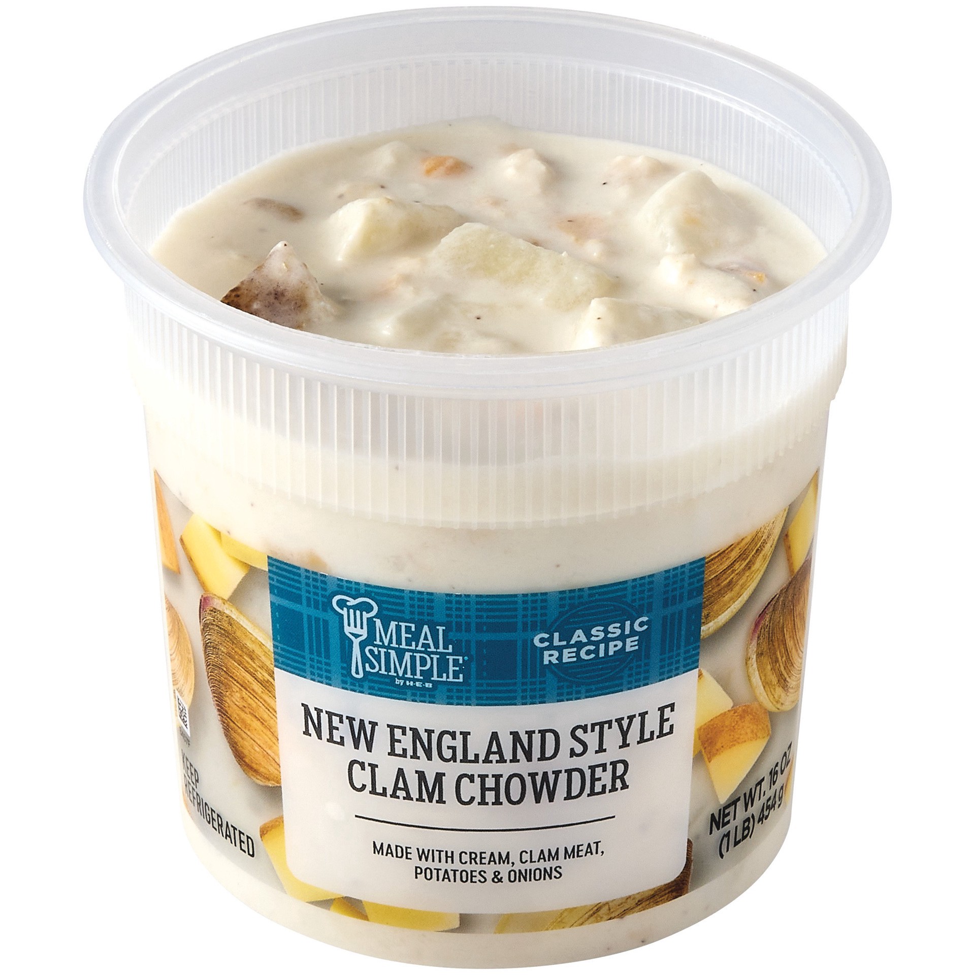 slide 1 of 1, Meal Simple by H-E-B New England-Style Clam Chowder Soup, 16 oz