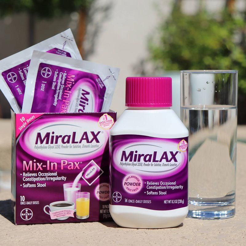 slide 6 of 6, Miralax Gentle Constipation Relief 30 Doses without Harsh Side Effects Osmotic Laxative Powder - 17.9oz, 17.9 oz