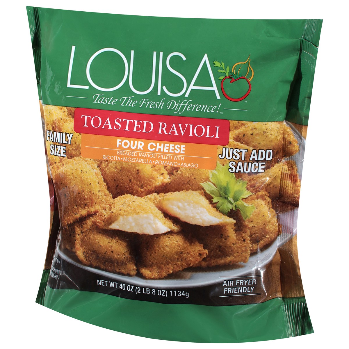 slide 10 of 13, Louisa Toasted Four Cheese Ravioli Family Size 40 oz, 40 oz