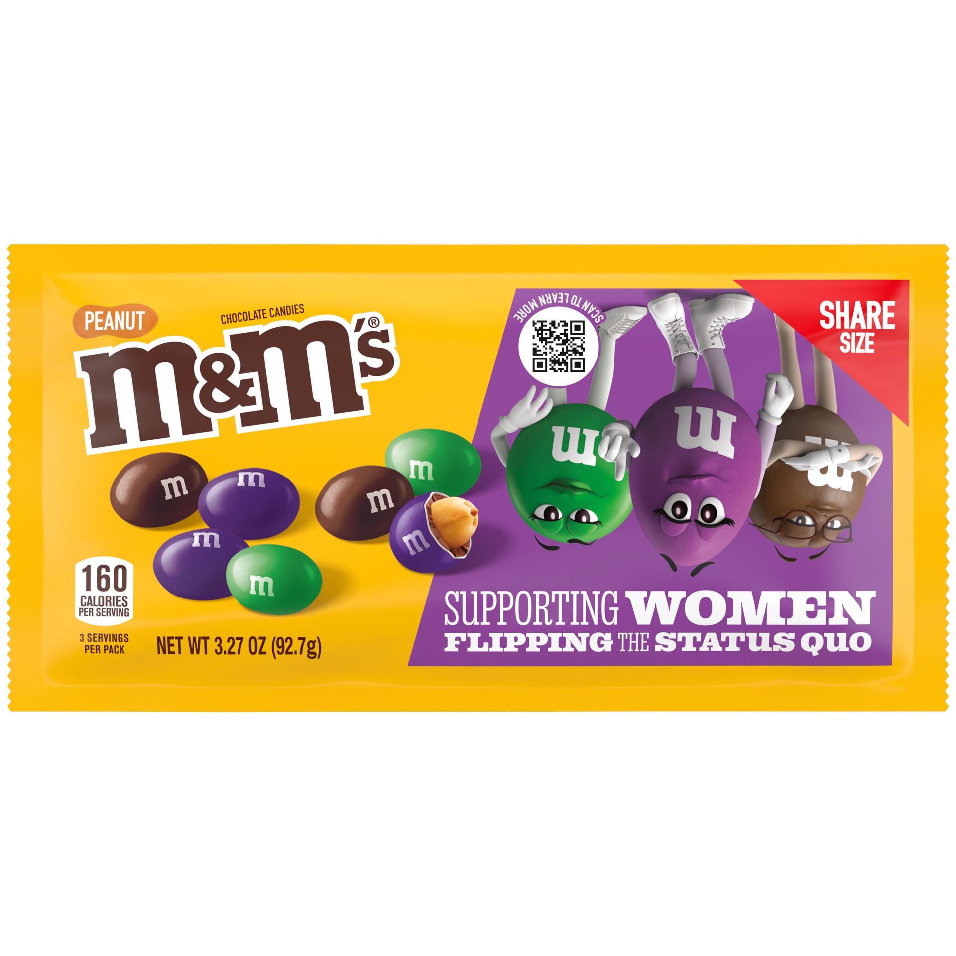 slide 1 of 5, M&M's Limited Edition Peanut Chocolate Candy featuring Purple Candy, Share Size, 3.27 oz Bag, 3.27 oz