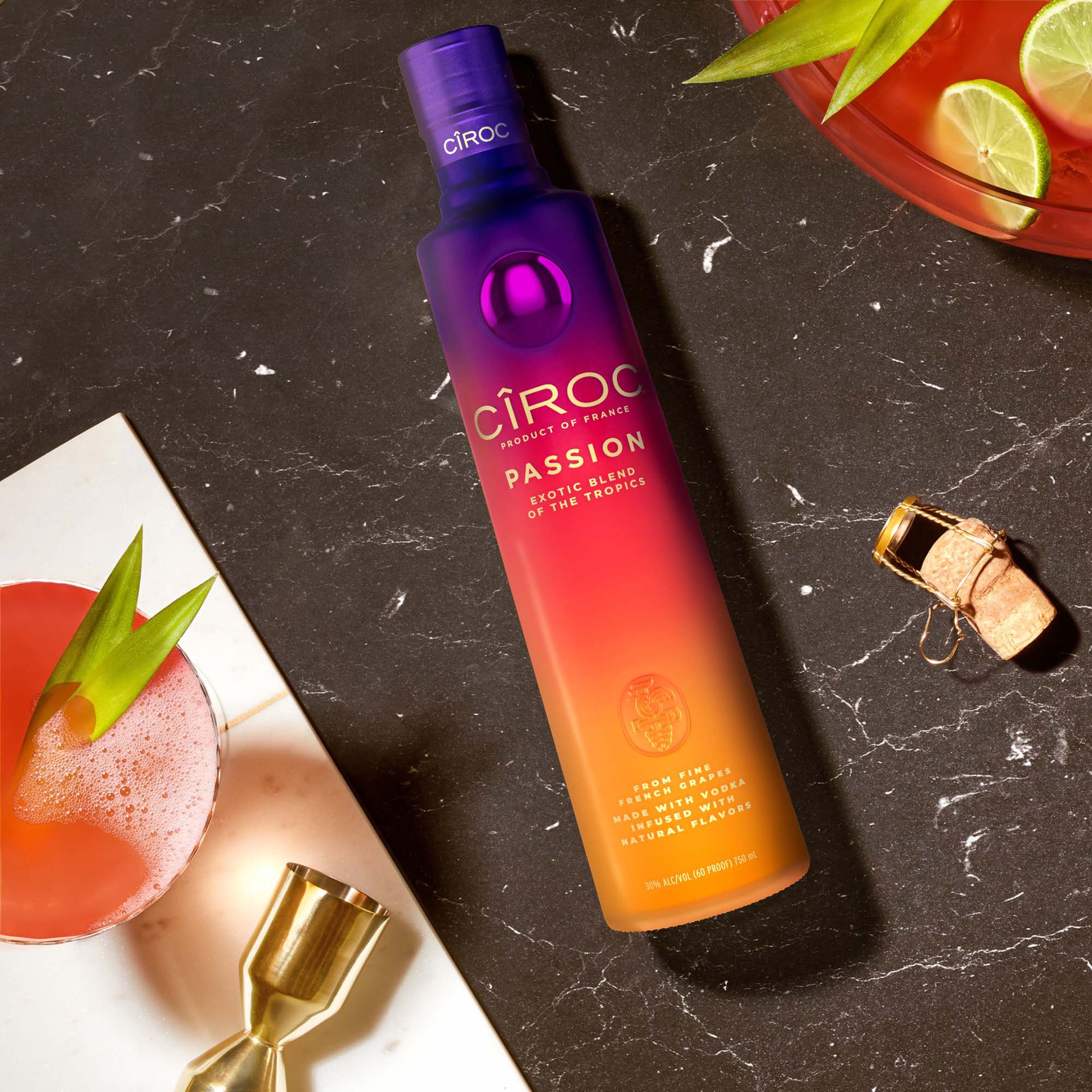 slide 3 of 9, CIROC Passion (Made with Vodka Infused with Natural Flavors), 1 L, 1 liter