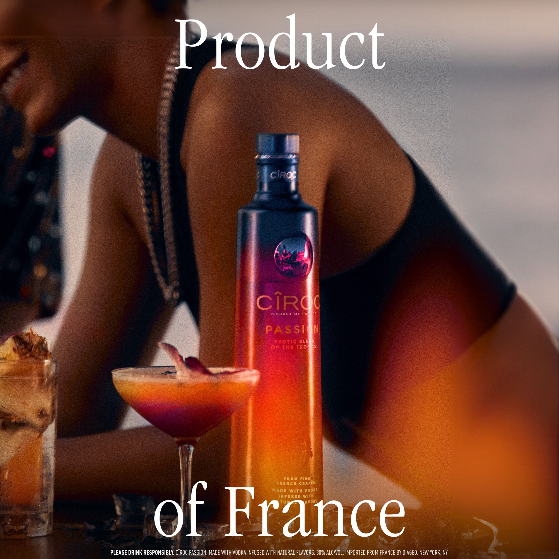 slide 8 of 9, CIROC Passion (Made with Vodka Infused with Natural Flavors), 1 L, 1 liter