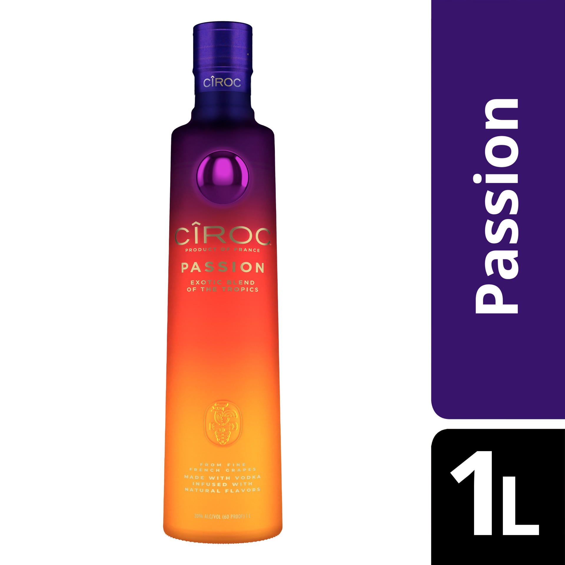 slide 6 of 9, CIROC Passion (Made with Vodka Infused with Natural Flavors), 1 L, 1 liter