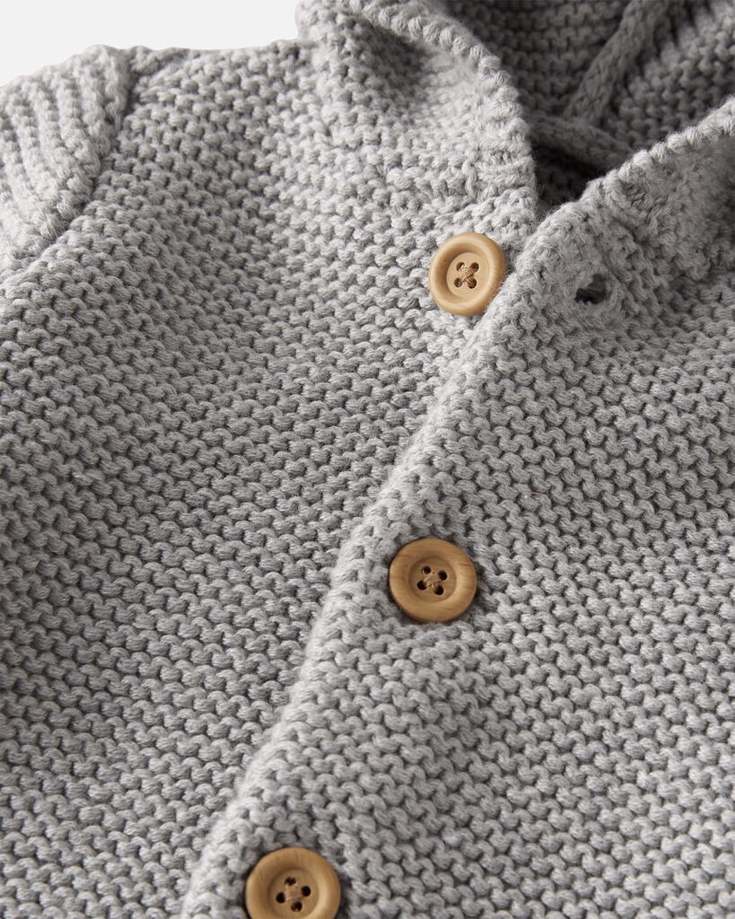 slide 2 of 3, Littleplanet Baby Organic Cotton Signature Stitch Cardigan Grey 24M, 1 ct