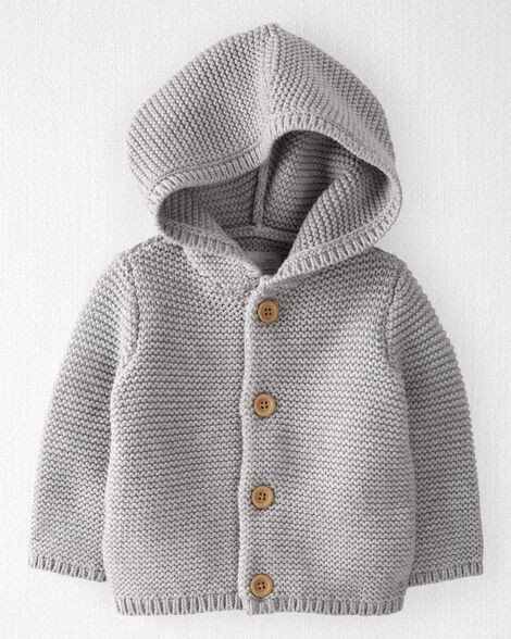 slide 1 of 3, Littleplanet Baby Organic Cotton Signature Stitch Cardigan Grey 24M, 1 ct