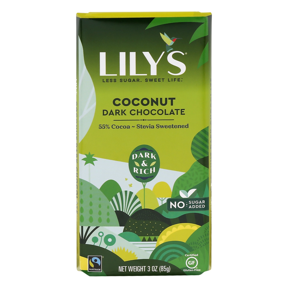 slide 1 of 1, Lily's 55% Cocoa Coconut Dark Chocolate 3 oz, 3 oz