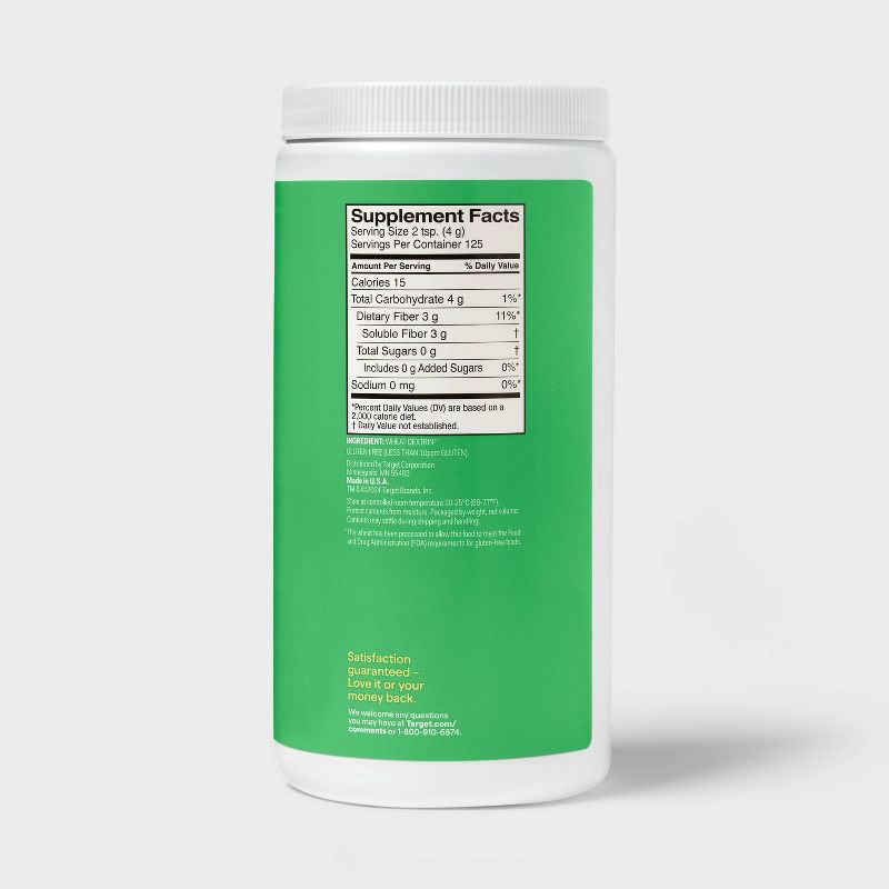 slide 3 of 5, Clear Dissolving Fiber Supplement Powder - 17.6oz - up&up™, 17.6 oz