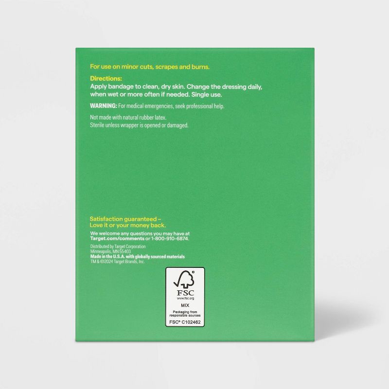 slide 3 of 3, Large Adhesive Pad Flexible Fabric Bandages - 10ct - up&up™, 10 ct