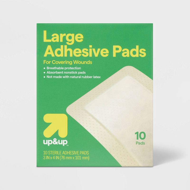 slide 1 of 3, Large Adhesive Pad Flexible Fabric Bandages - 10ct - up&up™, 10 ct