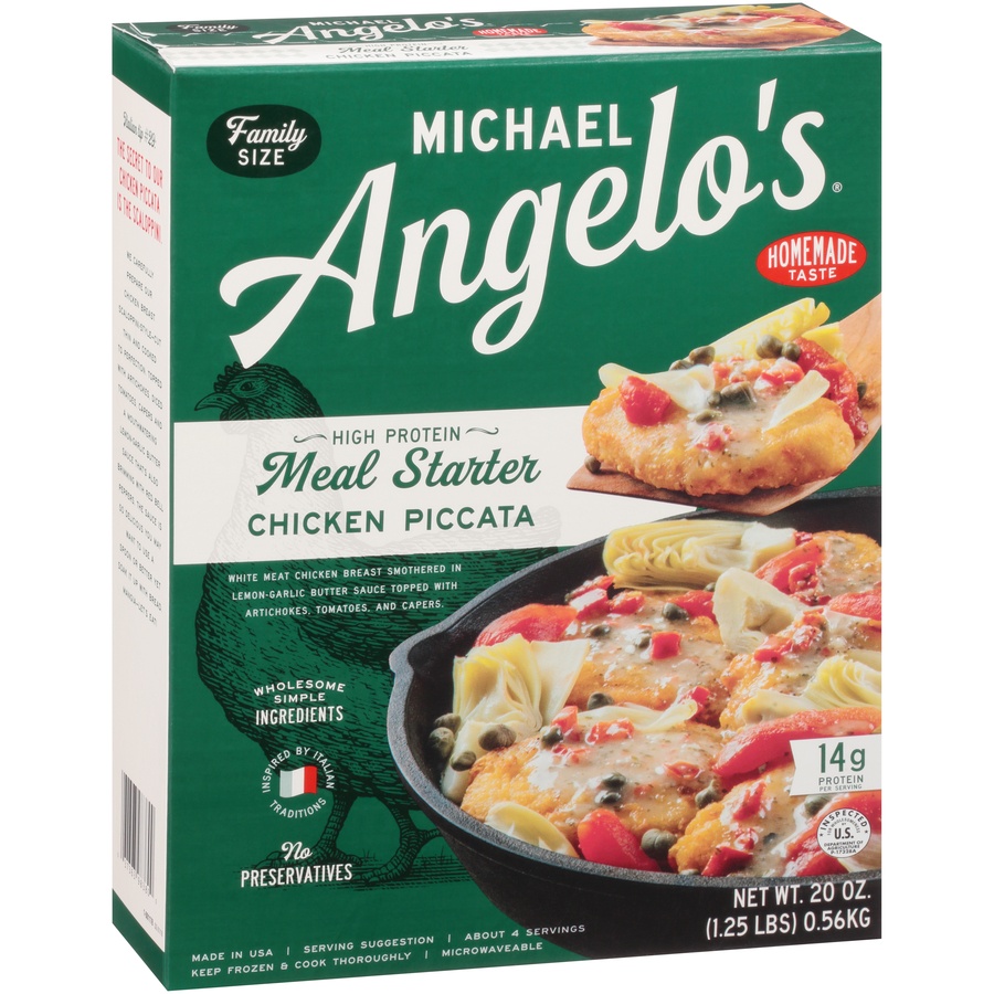 slide 2 of 8, Michael Angelo's High Protein Meal Starter Chicken Piccata, 20 oz