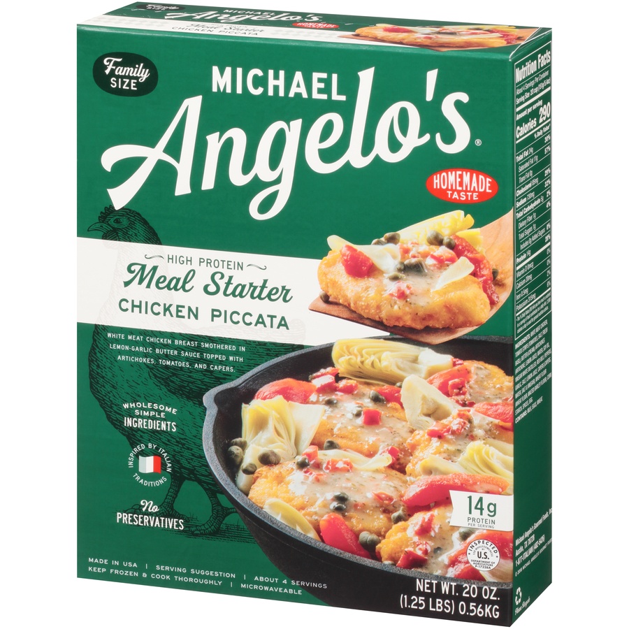 slide 3 of 8, Michael Angelo's High Protein Meal Starter Chicken Piccata, 20 oz