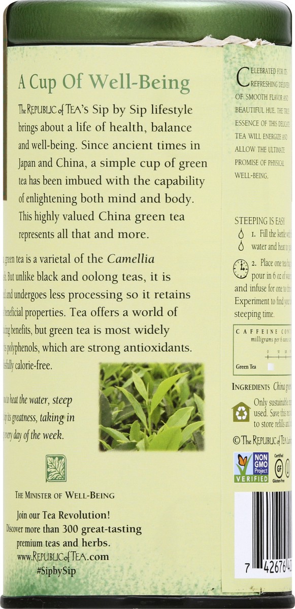 slide 6 of 12, The Republic of Tea The People's Green Tea Unblended Fine China Green Tea - 50 ct, 50 ct