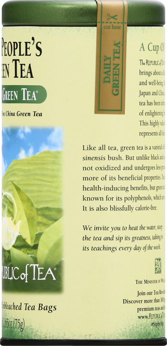 slide 11 of 12, The Republic of Tea The People's Green Tea Unblended Fine China Green Tea - 50 ct, 50 ct