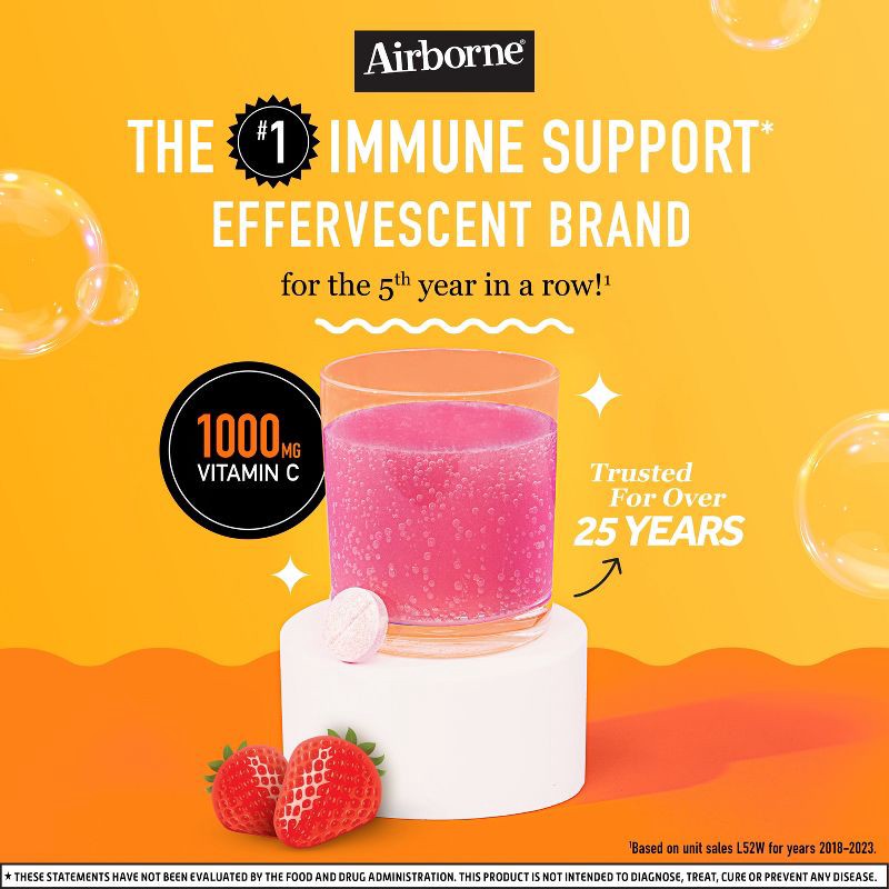 slide 12 of 15, Airborne Immune Support Effervescent Tablets with Vitamin C & Zinc - Very Berry - 10ct, 10 ct