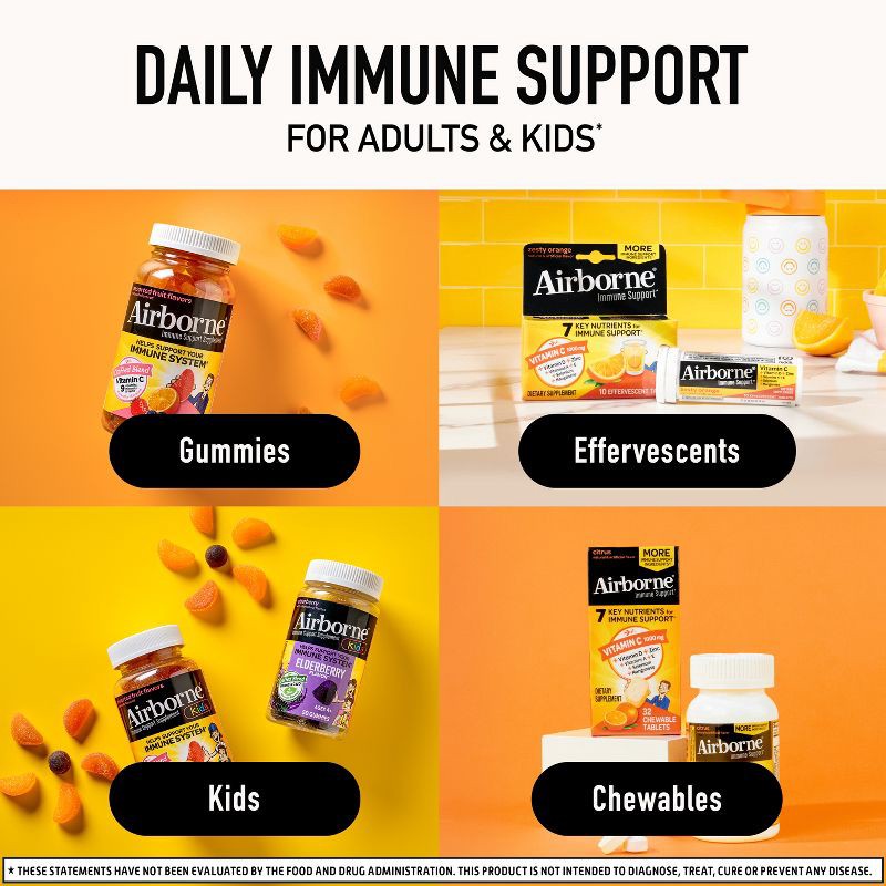 slide 7 of 15, Airborne Immune Support Effervescent Tablets with Vitamin C & Zinc - Very Berry - 10ct, 10 ct