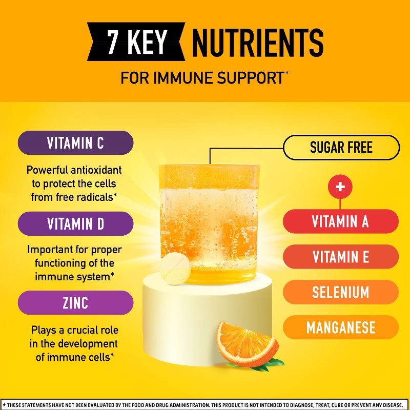 slide 3 of 11, Airborne Immune Support Supplement Dissolving Tablets - Zesty Orange - 10ct, 10 ct