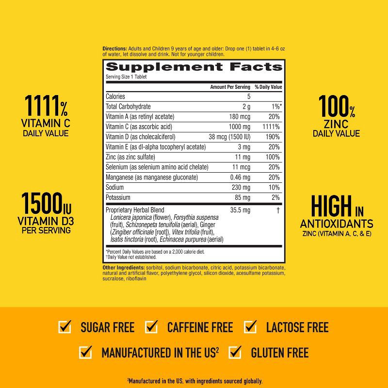 slide 4 of 11, Airborne Immune Support Supplement Dissolving Tablets - Zesty Orange - 10ct, 10 ct